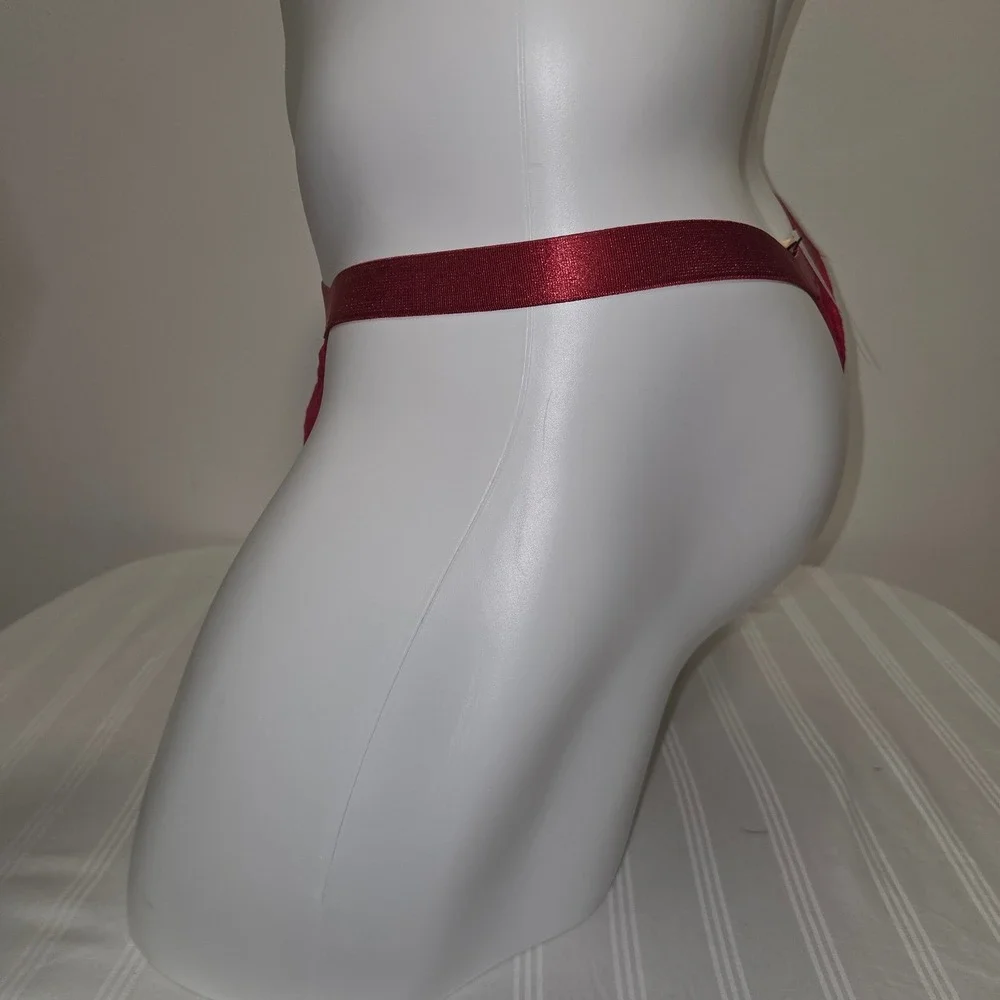 Cosabella Italian Mystic Red Lace Mid-Rise Men's Thong Stretch Underwear